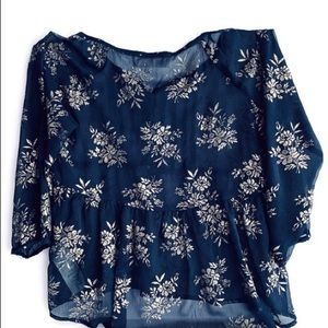 Hi Low Lace Cropped Boho See Thru Shirt